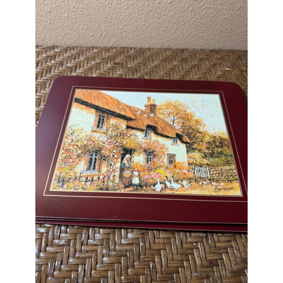 Vintage English Countryside Placemats Set Of 6 Cork Backed - Picture 6 of 9